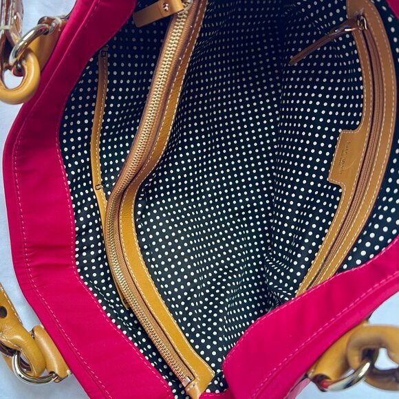Kate Spade Pink Nylon Shoulder Tote Bag with Leather Trim - Picture 6 of 10